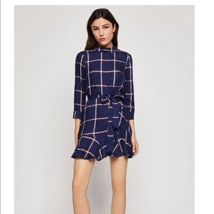 BCBG Generation flounced windowpane dress